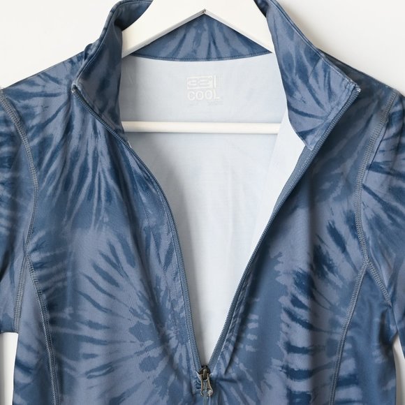 32 DEGREES Blue Tie Dye Lightweight Athletic Quarter Zip Jacket - Size XS - NWT - Picture 4 of 9